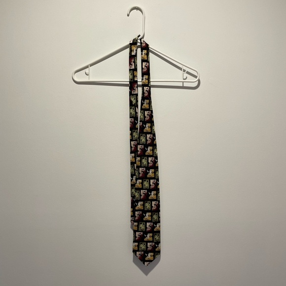 Disney Character Print Tie Black One Size - Picture 1 of 4